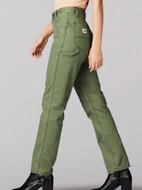 Free People x LEE vintage green carpenters Dungarees